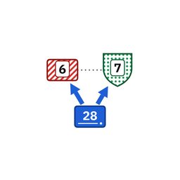 The AI Swarm app icon: a blue server sends two arrows toward a red striped server and a green dotted firewall.